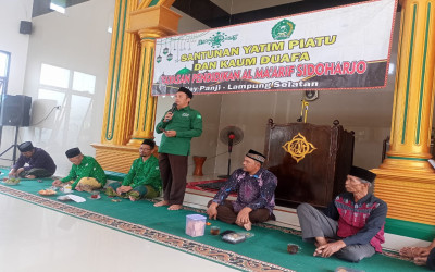 PCNU Bandung Bersama YP Al-Maarif Sidoharjo Way Panji Gelar Kegiatan Santunan Anak Yatim